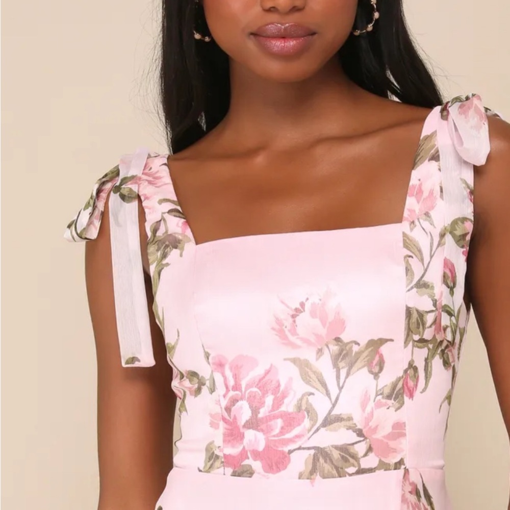 Floral Pink Sleeveless Dress